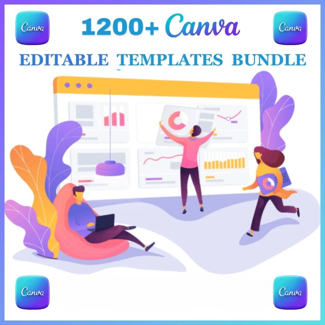 1 Million (2) 1200+ Canva Editable Templates Bundle - Image 1