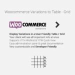 WooCommerce Variations to Table - Grid